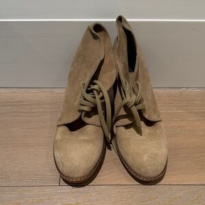 J.Crew MacAlister wedge boots in tan suede.